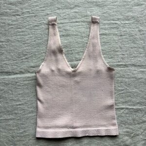 Nikibiki Light Pink Ribbed Tank Size Small